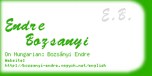 endre bozsanyi business card
